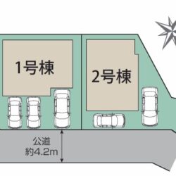 ～東橋本3丁目新築全2棟～ 橋本駅まで徒歩15分♪ 東南道路で陽当り良好♪ カースペース2～3台 都市ガス 